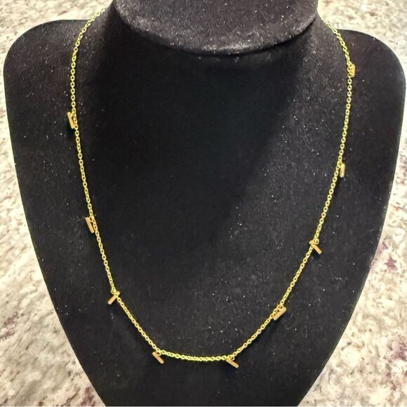 NEW ADORNIA 14k Gold Plated Multi Bar Layering Necklace - Picture 4 of 4